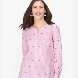 Talbots Cherry Jacquard Popover